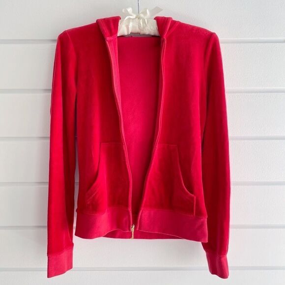 Juicy Couture RARE Original Gold Swirl Leaf Contour Velour Full Zip Track Jacket - Picture 5 of 16